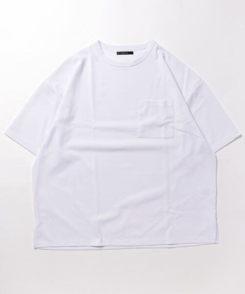 VIBGYOR(ヴィブジョー)の「【VIBGYOR BY AS】梨地BIGクルー/NTee(BL)(Tシャツ/カットソー・メンズ・ホワイト/グレイッシュベージュ/ブラック/ブルー・LARGE/MEDIUM)」の2枚目の写真