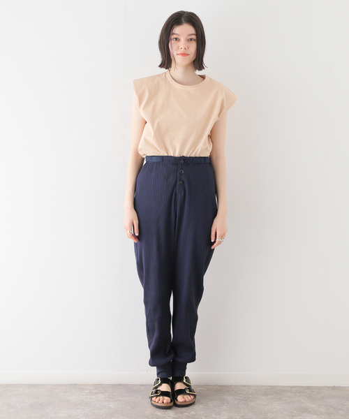 SEEALL（シーオール）の「【SEEALL / シーオール】RIB パンツ（その他パンツ・レディース・ネイビー・SMALL）」の4枚目の写真