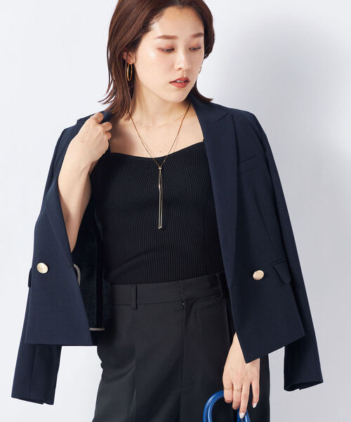 NOLLEY’S Sophi(ノーリーズソフィ)の「《手洗い可能》ニットベアトップ(チューブトップ・レディース・ブラック/ベージュ・38)」の2枚目の写真