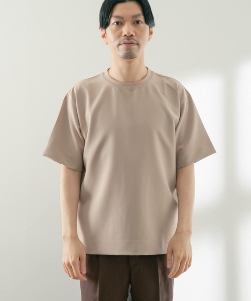 ITEMS URBANRESEARCH（アイテムズ アーバンリサーチ）の「ストレッチ布帛 クルーネックTシャツ（Tシャツ/カットソー・メンズ・ブラック/カーキ/ベージュ/グレー系その他・MEDIUM/LARGE）」の10枚目の写真