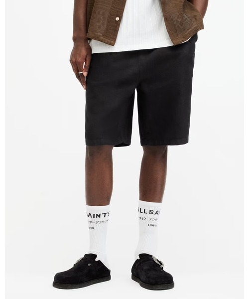 ALLSAINTS(オールセインツ)の「HANBURY LINEN BLEND DRAWSTRING SHORTS | HANBURY リネン ブレンド ドローストリング ショーツ(その他パンツ・メンズ・ブラック・S/XS/L/M)」の11枚目の写真