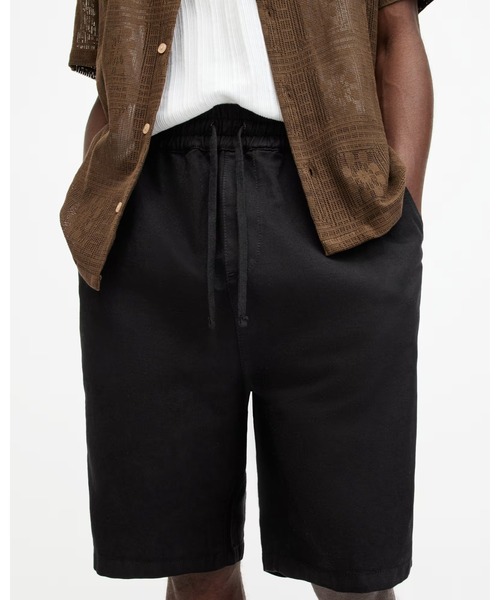ALLSAINTS(オールセインツ)の「HANBURY LINEN BLEND DRAWSTRING SHORTS | HANBURY リネン ブレンド ドローストリング ショーツ(その他パンツ・メンズ・ブラック・S/XS/L/M)」の12枚目の写真