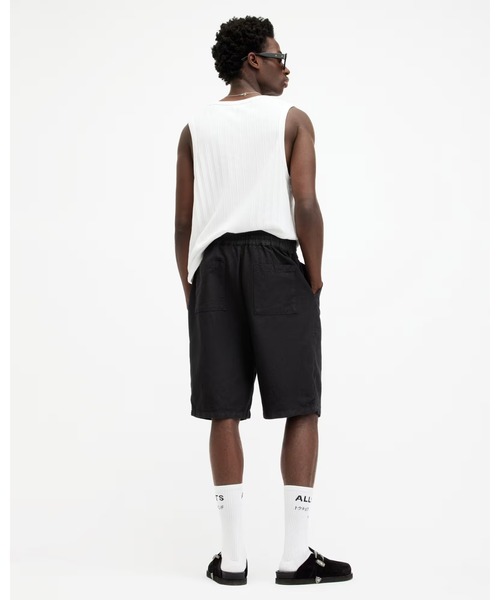 ALLSAINTS(オールセインツ)の「HANBURY LINEN BLEND DRAWSTRING SHORTS | HANBURY リネン ブレンド ドローストリング ショーツ(その他パンツ・メンズ・ブラック・S/XS/L/M)」の14枚目の写真