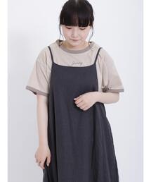 Samansa Mos2 | ロゴ刺繍リンガーTシャツ(Tシャツ/カットソー)