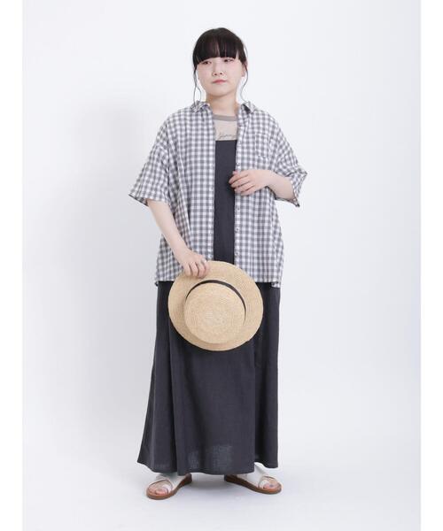 Samansa Mos2（サマンサ モスモス）の「ロゴ刺繍リンガーTシャツ（Tシャツ/カットソー・レディース・モカ/オフホワイト/ネイビー/ベージュ・F）」の9枚目の写真