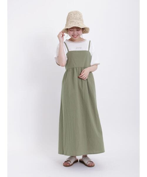 Samansa Mos2（サマンサ モスモス）の「ロゴ刺繍リンガーTシャツ（Tシャツ/カットソー・レディース・モカ/オフホワイト/ネイビー/ベージュ・F）」の13枚目の写真