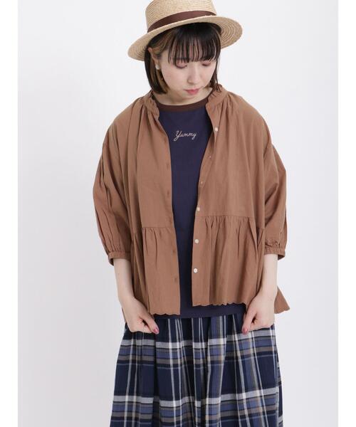 Samansa Mos2（サマンサ モスモス）の「ロゴ刺繍リンガーTシャツ（Tシャツ/カットソー・レディース・モカ/オフホワイト/ネイビー/ベージュ・F）」の20枚目の写真