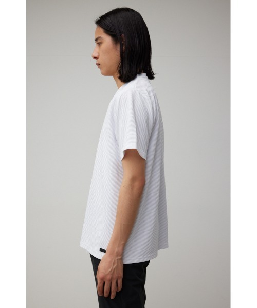 AZUL by moussy(アズールバイマウジー)の「TUCK JACQUARD V/N Tシャツ/タックジャガードブイネックTシャツ(Tシャツ/カットソー・メンズ・サックスブルー/グレー/ホワイト/ブラック・MEDIUM/SMALL/LARGE)」の9枚目の写真