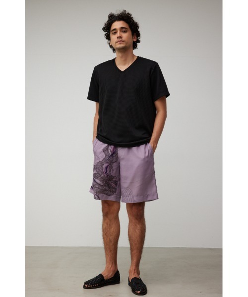 AZUL by moussy(アズールバイマウジー)の「TUCK JACQUARD V/N Tシャツ/タックジャガードブイネックTシャツ(Tシャツ/カットソー・メンズ・サックスブルー/グレー/ホワイト/ブラック・MEDIUM/SMALL/LARGE)」の16枚目の写真