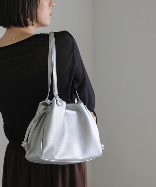 select MOCA(セレクトモカ)の「ダブルハンドルクラシックバッグ(ハンドバッグ・レディース・シルバー/オリーブ/ブラック・FREE)」の7枚目の写真
