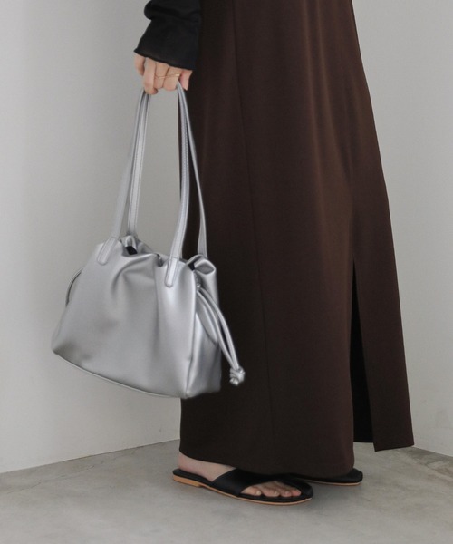 select MOCA(セレクトモカ)の「ダブルハンドルクラシックバッグ(ハンドバッグ・レディース・シルバー/オリーブ/ブラック・FREE)」の8枚目の写真