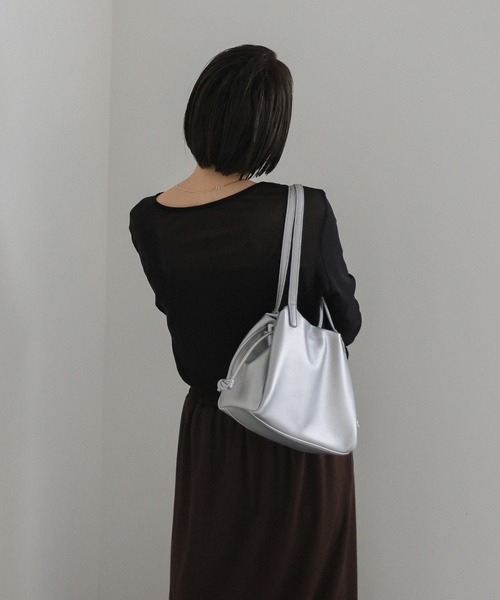 select MOCA(セレクトモカ)の「ダブルハンドルクラシックバッグ(ハンドバッグ・レディース・シルバー/オリーブ/ブラック・FREE)」の9枚目の写真