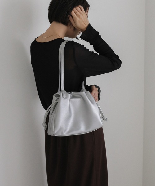 select MOCA(セレクトモカ)の「ダブルハンドルクラシックバッグ(ハンドバッグ・レディース・シルバー/オリーブ/ブラック・FREE)」の10枚目の写真