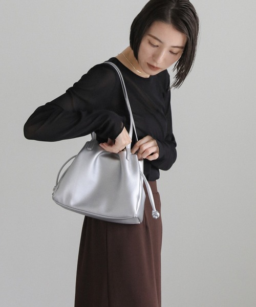 select MOCA(セレクトモカ)の「ダブルハンドルクラシックバッグ(ハンドバッグ・レディース・シルバー/オリーブ/ブラック・FREE)」の12枚目の写真