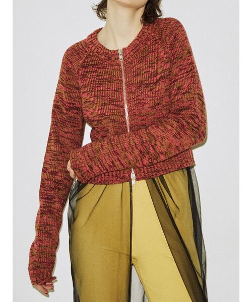 jouetie(ジュエティ)の「ダブルZIPカーデトップス【ニットカーディガン】(カーディガン/ボレロ・レディース・ブラック/ピンク/レッド/ブルー/グリーン・MEDIUM)」の14枚目の写真