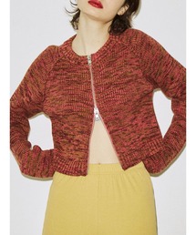 ダブルZIPカーデトップス【ニットカーディガン】
