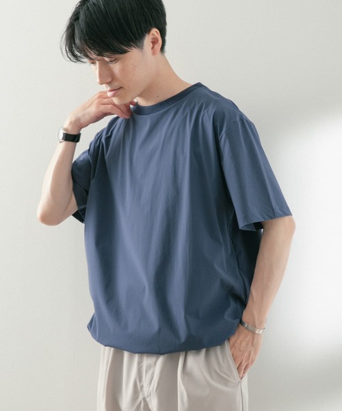 ITEMS URBANRESEARCH（アイテムズ アーバンリサーチ）の「シルキーナイロン ドローコード多機能Tシャツ（Tシャツ/カットソー・メンズ・グリーン/ネイビー/チャコールグレー/ブラック・MEDIUM/LARGE）」の6枚目の写真