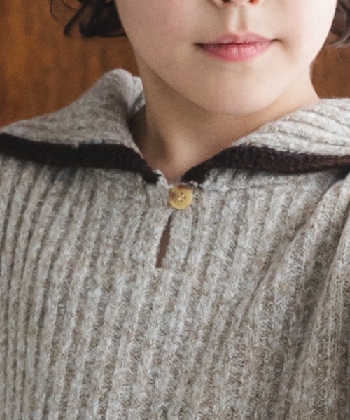 pairmanon（ペアマノン）の「セーラーカラー ニット（ニット/セーター・キッズ・ネイビー/グレイッシュベージュ/アイボリー・XS/S/M/L）」の9枚目の写真