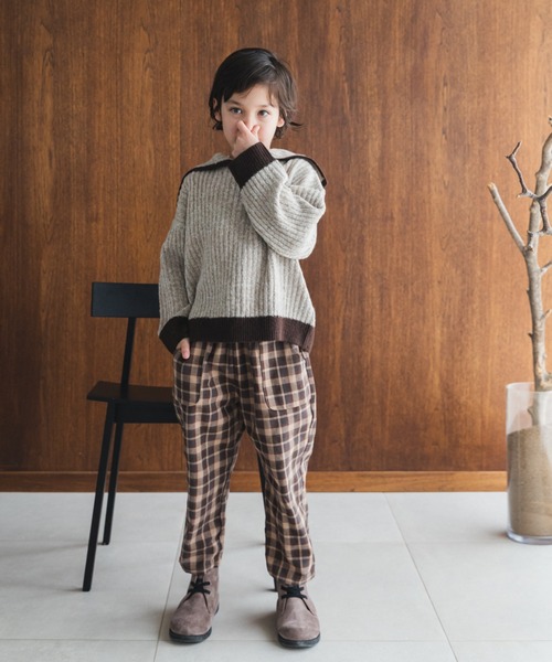 pairmanon（ペアマノン）の「セーラーカラー ニット（ニット/セーター・キッズ・ネイビー/グレイッシュベージュ/アイボリー・XS/S/M/L）」の7枚目の写真