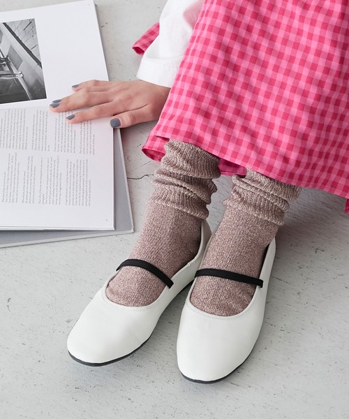 forksy.】S～LL ラウンドトゥ ストラップバレエシューズ（バレエ