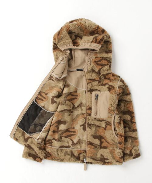カモフラージュフードボアジャケット（ブルゾン）｜ZI-ON（ジーオン