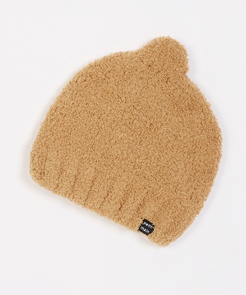 petit main（プティマイン）の「とんがりマシュマロビーニー（ニットキャップ/ビーニー・キッズ・キャメル/ライトグリーン/アイボリー/ネイビー/ライトピンク・48cm/46cm）」の4枚目の写真