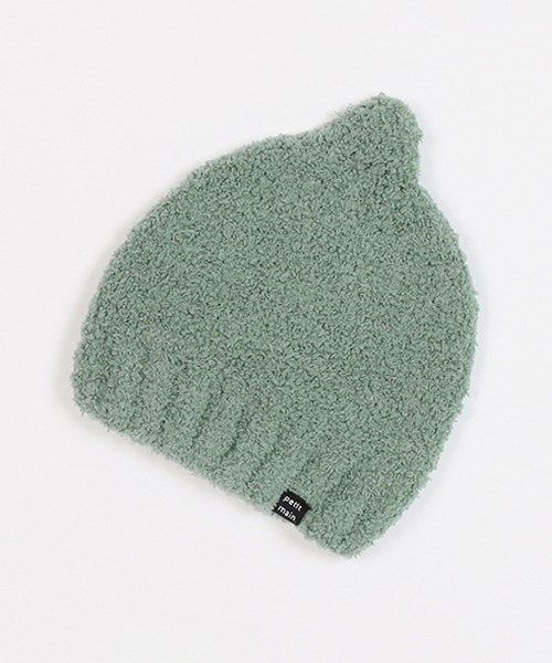 petit main（プティマイン）の「とんがりマシュマロビーニー（ニットキャップ/ビーニー・キッズ・キャメル/ライトグリーン/アイボリー/ネイビー/ライトピンク・48cm/46cm）」の3枚目の写真