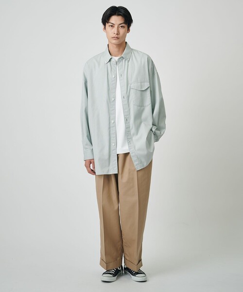 PUBLIC TOKYO(パブリックトウキョウ)の「スーパールーズリラックスシャツ(シャツ/ブラウス・メンズ・ピンク/グレー/サックスブルー/ストライプ・1/2)」の12枚目の写真