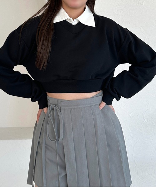 apres jour mignon(アプレジュールミニョン)の「マルチWAYクロップドスウェット【ZOZOTOWN限定アイテム】(スウェット・レディース・ネイビー/ブラック/ナチュラル・フリー/X-LARGE)」の12枚目の写真
