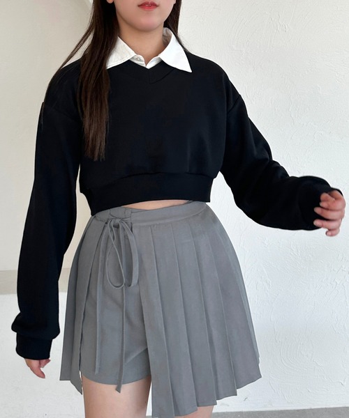 apres jour mignon(アプレジュールミニョン)の「マルチWAYクロップドスウェット【ZOZOTOWN限定アイテム】(スウェット・レディース・ネイビー/ブラック/ナチュラル・フリー/X-LARGE)」の13枚目の写真