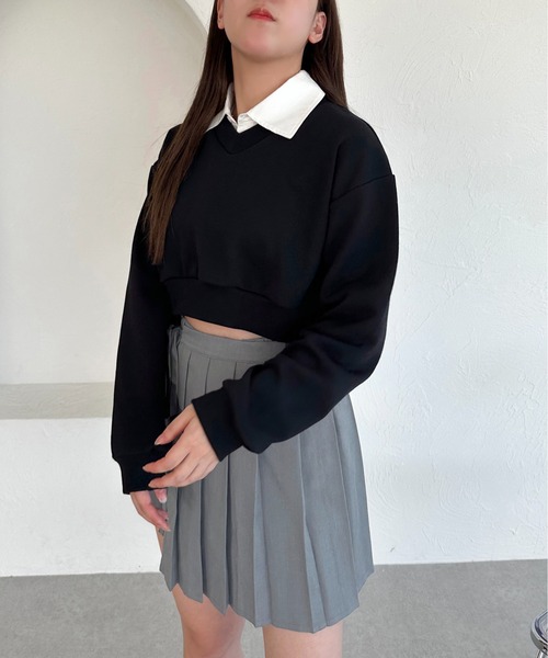 apres jour mignon(アプレジュールミニョン)の「マルチWAYクロップドスウェット【ZOZOTOWN限定アイテム】(スウェット・レディース・ネイビー/ブラック/ナチュラル・フリー/X-LARGE)」の15枚目の写真