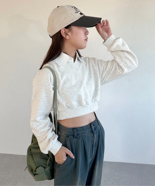 apres jour mignon(アプレジュールミニョン)の「マルチWAYクロップドスウェット【ZOZOTOWN限定アイテム】(スウェット・レディース・ネイビー/ブラック/ナチュラル・フリー/X-LARGE)」の21枚目の写真