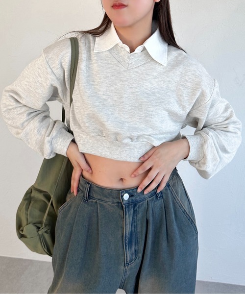 apres jour mignon(アプレジュールミニョン)の「マルチWAYクロップドスウェット【ZOZOTOWN限定アイテム】(スウェット・レディース・ネイビー/ブラック/ナチュラル・フリー/X-LARGE)」の11枚目の写真