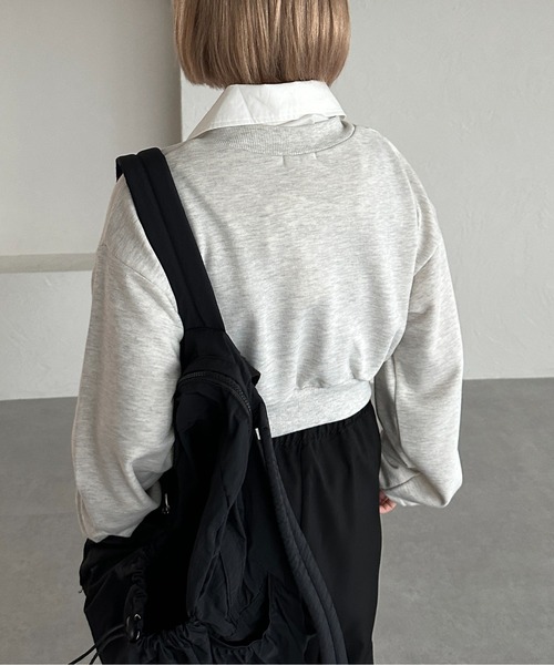 apres jour mignon(アプレジュールミニョン)の「マルチWAYクロップドスウェット【ZOZOTOWN限定アイテム】(スウェット・レディース・ネイビー/ブラック/ナチュラル・フリー/X-LARGE)」の7枚目の写真