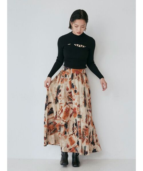 MURUA（ムルーア）の「レースアップリブニット（ニット/セーター・レディース・ブラック/ブルー/グリーン/アイボリー・FREE）」の7枚目の写真