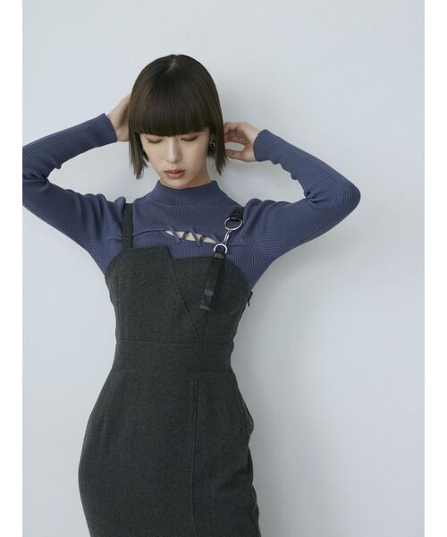 MURUA（ムルーア）の「レースアップリブニット（ニット/セーター・レディース・ブラック/ブルー/グリーン/アイボリー・FREE）」の13枚目の写真