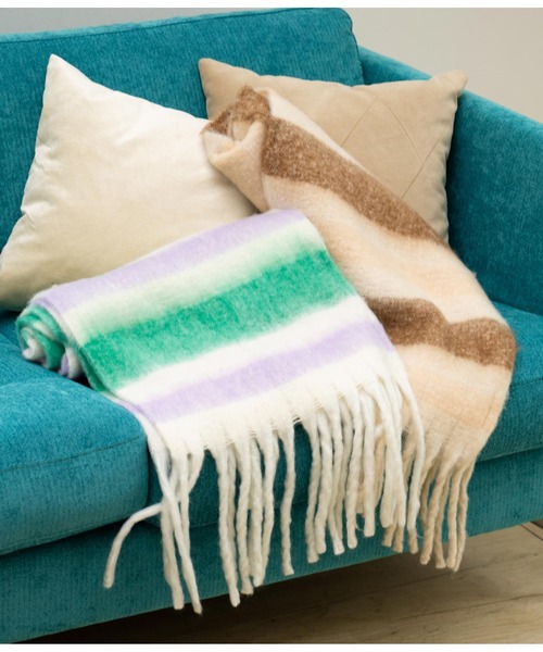 anap mimpi(アナップミンピ)の「グラデーションボーダーストール(ストール/ショール・レディース・グリーン/ベージュ・FREE)」の7枚目の写真