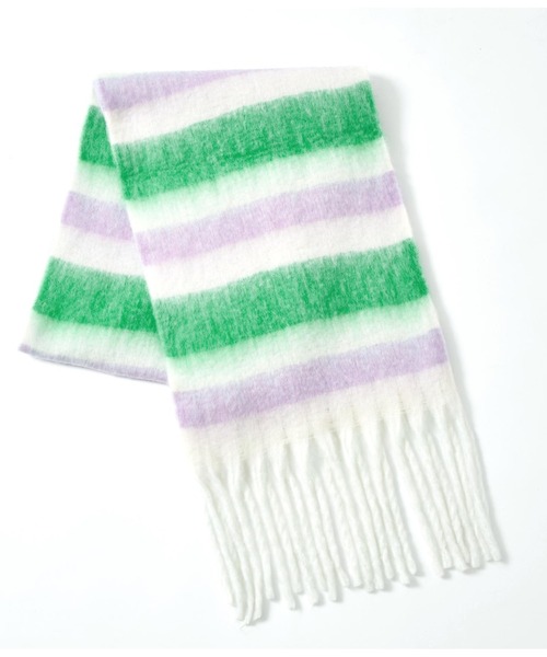 anap mimpi(アナップミンピ)の「グラデーションボーダーストール(ストール/ショール・レディース・グリーン/ベージュ・FREE)」の9枚目の写真