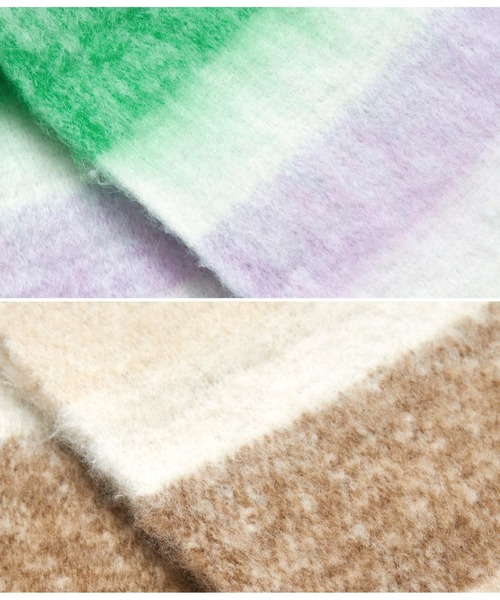 anap mimpi(アナップミンピ)の「グラデーションボーダーストール(ストール/ショール・レディース・グリーン/ベージュ・FREE)」の11枚目の写真