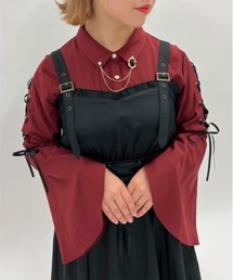 axes femme POETIQUE | ブローチ付フレアスリーブブラウス(シャツ/ブラウス)
