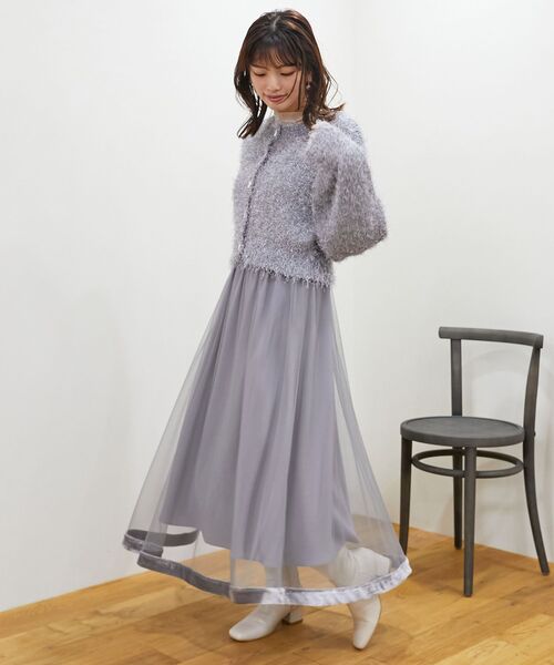 MAJESTIC LEGON（マジェスティックレゴン）の「前後2wayきらふわカーデ（ニット/セーター・レディース・ピンク/グレー/アイボリー/グリーン・MEDIUM）」の22枚目の写真