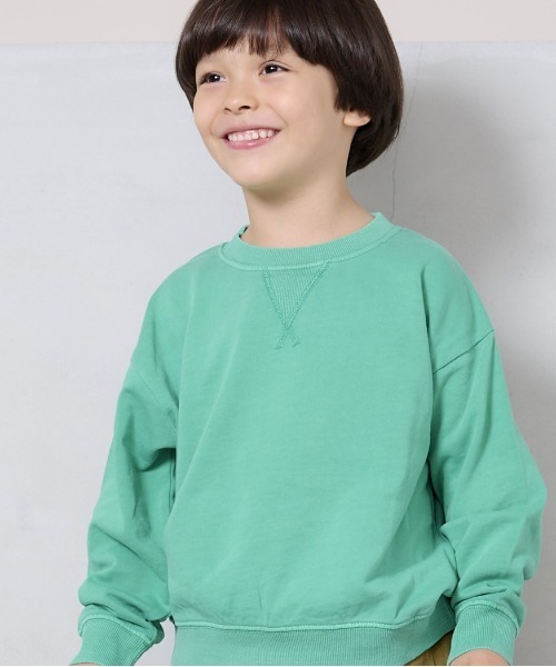 BIG FIELD（ビッグフィールド）の「ピグメントスウェット（80～150cm）（スウェット・キッズ・ブルー/オフホワイト/パープル/グリーン/ブラック/マスタード・110/120/130/100/150/140/80/90/95）」の4枚目の写真