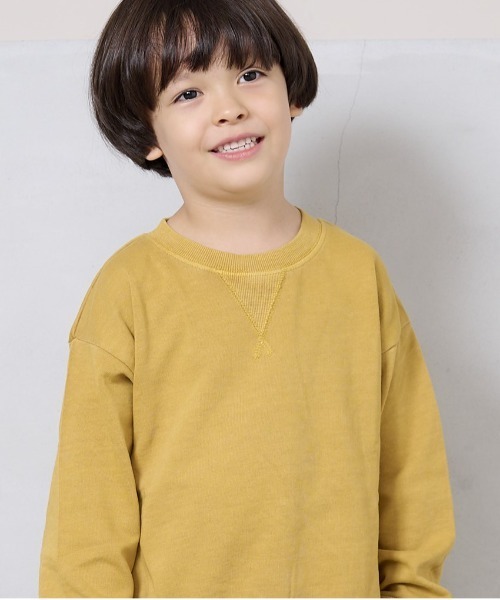 BIG FIELD（ビッグフィールド）の「ピグメントスウェット（80～150cm）（スウェット・キッズ・ブルー/オフホワイト/パープル/グリーン/ブラック/マスタード・110/120/130/100/150/140/80/90/95）」の6枚目の写真