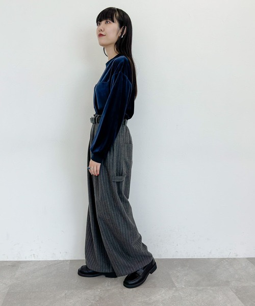 niko and...（ニコアンド）の「[MODE NORM CORE(モードノームコア)]ベロアミリタリモックネックプルオーバー（その他トップス・レディース・ネイビー/ライトグレー/ピンク・MEDIUM/LARGE）」の5枚目の写真