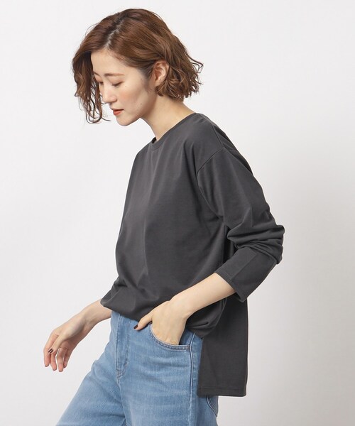 grove（グローブ）の「ベーシックロンT（Tシャツ/カットソー・レディース・ナチュラル/オフホワイト/チャコールグレー・03/04/05/01/02）」の4枚目の写真