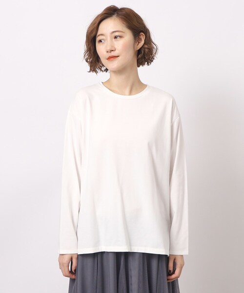 grove（グローブ）の「ベーシックロンT（Tシャツ/カットソー・レディース・ナチュラル/オフホワイト/チャコールグレー・03/04/05/01/02）」の16枚目の写真