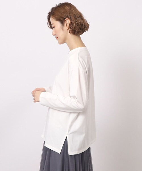 grove（グローブ）の「ベーシックロンT（Tシャツ/カットソー・レディース・ナチュラル/オフホワイト/チャコールグレー・03/04/05/01/02）」の17枚目の写真
