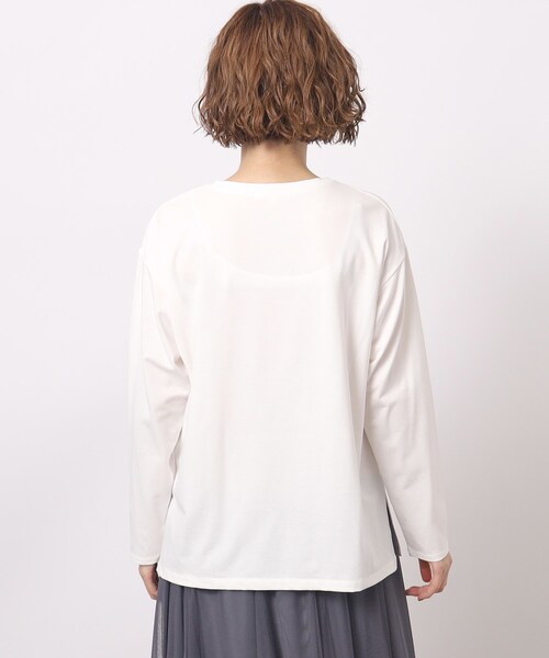 grove（グローブ）の「ベーシックロンT（Tシャツ/カットソー・レディース・ナチュラル/オフホワイト/チャコールグレー・03/04/05/01/02）」の18枚目の写真