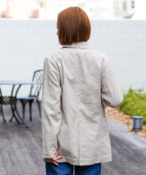 roial（ロイアル）の「JACKET/ROIAL(ロイアル)リネンジャケット（テーラードジャケット・レディース・ブラック/ナチュラル・MEDIUM/SMALL）」の15枚目の写真
