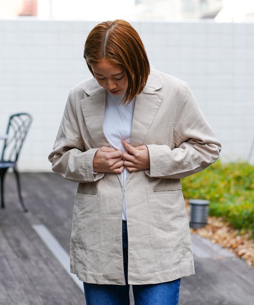 roial（ロイアル）の「JACKET/ROIAL(ロイアル)リネンジャケット（テーラードジャケット・レディース・ブラック/ナチュラル・MEDIUM/SMALL）」の16枚目の写真